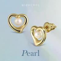 ราคา Mizuchol ต่างหูเงินแท้ชุบทองคำแท้ ประดับไข่มุกแท้ Cloud or Heart Earrings Stud (1732304786440358132)
