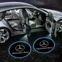 ราคา ไฟส่องประตูรถยนต์ LED โปรเจคเตอร์ HD ไร้สาย AMG Emblem สำหรับ Mercedes Benz A/B/C/E/S Class W206 W220 W205 W211 (1734047518033872193)