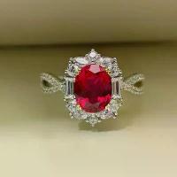 ราคา Red ring decorated with 3 carat artificial diamonds, new high-end style. Simple open ring for women Elegant for important occasions (1733051577875269335)