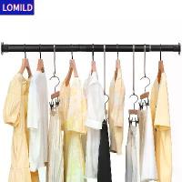 ราคา LOMILD Adjustable Stainless Steel Wardrobe Rod - Heavy Duty Telescopic Hanging Solution, Suitable for Clothes, Shower Curtains, etc., Black, Length 40.01cm - 189.99cm cm, Wall-Mo (1733472178858919884)