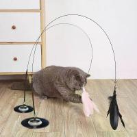 ราคา Cat Toy Suction Cup Teaser Wand Cat Self-Entertainment Gadget Lazy Automatic Feather with Bell Durable Chew Cat Food Dispenser (1733789946333136823)