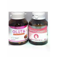 ราคา คู่จิ้น สีผิวหลอดไฟมาแล้วจ้าาา Amsel Gluta 30 caps. + Amsel Amino Collagen 40 caps. (1734319137432175740)