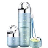 ราคา ตลับยาแบบพกพาPill Box B4 ตลับใส่ยารายสัปดาห์ พร้อมกล่องสำหรับพกพาEase&Care ตลับยาพกพา 7 วัน กล่องยาอลูมิเนียมอัลลอยด์ กันน้ำ กันชื้น ขนาดเล็ก ใส่กระเป๋าได้พอดี แบ่งช่องชัดเจน คุณ (1733667903747426139)