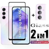 ราคา LA-2 in 1 Tempered Glass for Samsung Galaxy A55 5G A 55 A 33 SamsungA33 SamsungA55 5G Full Coverage Full Glue Transparent Screen Protector Rear Camera Lens Protective Film (1734277606005114676)