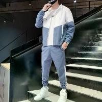 ราคา Mens casual patch work track clothing fashion spring and autumn hooded zipper jacket sports pants twopiece set mens sportswear 241211COD (1732894027056120940)