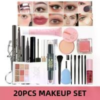 ราคา ชุดแต่งหน้า, 20 ชิ้น / 10 ชิ้น, มาสคาร่าสีดำ, คอนซีลเลอร์, อายไลเนอร์, ดินสอเขียนคิ้ว, ลิปกลอส, ลิปสติก, บลัชออนผง, ที่ดัดขนตา, อายแชโดว์, รองพื้นชนิดน้ำ, แปรงแต่งหน้า 7 ชิ้น, แป (1730058930197530648)