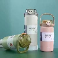 ราคา กระติกน้ำร้อน XINLANYASHE, ขวดน้ำ, แก้วน้ำ, สไตล์เกาหลี, เก๋ไก๋, น่ารัก, สามารถใส่แก้วน้ำร้อน, วัสดุสแตนเลส, ถ้วยร้อน, ถ้วยฟางความจุสูง, กาต้มน้ำกลางแจ้งแบบพกพา (1730015161791581148)