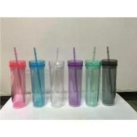 ราคา แก้วน้ำทรงสูง 16 ออนซ์ พร้อมฝาและหลอด แก้วพลาสติกใสสองชั้น แก้วเดินทาง แก้วน้ำ แก้วนำกลับมาใช้ใหม่ (1733800035563505495)