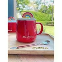 ราคา แก้วกาแฟ แก้วน้ำพร้อมฝาปิด ลายสายรุ้ง ถ้วยซุป ถ้วยต้มมาม่าเซรามิคพร้อมฝา แก้วเซรามิค (ขายแยกชิ้นจ้าา) คลังสินค้า (1733794974663541879)