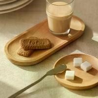 ราคา ถาดไม้ยางพารากลม เรียบง่าย สำหรับเสิร์ฟเค้ก คุกกี้ และของว่าง (1733160346752943708)