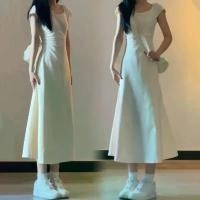 ราคา เดรสแขนสั้น คอเหลี่ยม สีขาว เดรสฤดูร้อน สไตล์ฝักฝรั่งเศส มาใหม่ ชุด ราตรี สีชมพู กลิตเตอร์ ชุด ราตรี สีฟ้า เดรส ให้ นม รัด รูป (1731385873021699789)