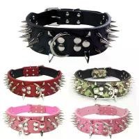 ราคา ปลอกคอสุนัขแบบมีหนาม ปลอกคอสุนัข อุปกรณ์สัตว์เลี้ยง ขนาดกลางและใหญ่ ป้องกันการกัด ปลอกคอ PU ตกแต่ง (1734249083674002886)