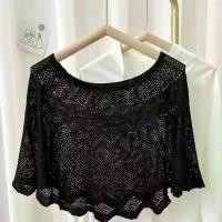 ราคา ผ้าคลุมไหล่ลูกไม้โครเชต์, ถักกลวง, เสื้อสวมหัวสั้นฤดูร้อน, สำหรับผู้หญิง, ปลอกคอปลอม, ปลอกคอ, ผ้าพันคอเสื้อคลุม, เสื้อเบลาส์ลูกไม้, ปกชายหาด, เสื้อยืดหลวม, ผ้าคลุมไหล่ (1732006128699345505)