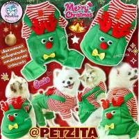 ราคา พร้อมส่ง เสื้อแฟชั่นคริสมาสต์ เสื้อผ้าสัตว์เลี้ยง ชุดซานต้า คริสมาสต์ สุนัข หมา แมว (1733639434784048236)