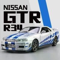 ราคา โมเดลรถแข่ง Nissan Skyline GTR R34 JDM สไตล์สปอร์ต อะลูมิเนียม โฟม (Diecast) มาตราส่วน 1:32 ประตูรถเปิดได้ รถของเล่น (1733967042073167186)
