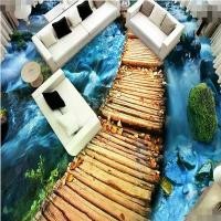 ราคา วอลเปเปอร์ภาพถ่ายสั่งทำ beibehang สติ๊กเกอร์ติดผนัง 3D ภาพวาดฝาผนัง สะพาน ต้นไม้ หิน แม่น้ำ ภาพวาดพื้น 3D (1733770074343638654)