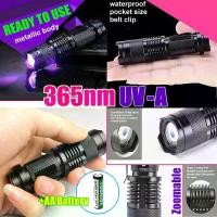 ราคา ไฟฉายยูวี 365nm ตรวจสอบธนบัตรปลอม ส่องลายน้ำ - ไฟฉาย uv ซูมได้ ไฟฉาย Blacklight ไฟตรวจแบงค์ UV LED Flashlight เครื่อง ฉาย ดาว ตก แต่ง โซล่า เซลล์ ติด ศาลพระภูมิ สวย ๆ (1732881530031539866)