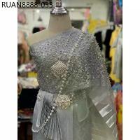ราคา ชุดไทยสีเทาเงิน (สไบมุก/สไบพีท/หน้านางชายภัทร) ราคาไม่รวมเครื่องประดับนะคะ #ชุดแต่งงาน #ชุดแต่งงานสีเทาเงิน (1733954211627828443)