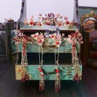 ราคา ชุดแต่งงาน, สไตล์จีนโบราณ, หมวกเจ้าสาวคลาสสิกแบบดั้งเดิม, มงกุฏ, ต่างหูที่หนีบผมฟีนิกซ์, เหมาะสำหรับผู้หญิง (1729766607714158924)