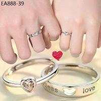 ราคา แหวนคู่รัก แหวนแต่งงาน รูปหัวใจ ของขวัญวันวาเลนไทน์ ชุบทองคำขาวแท้ (1734184705923712988)