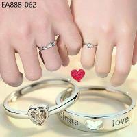 ราคา แหวนคู่รัก แหวนแต่งงาน รูปหัวใจ ของขวัญวันวาเลนไทน์ ชุบทองคำขาวแท้ (1734205876411926411)