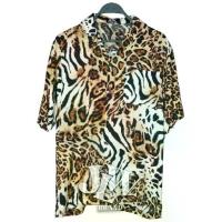 ราคา เสื้อฮาวาย ลายเสือโคร่ง น้ำตาล ผ้านิ่ม M L XL Oversize คอฮาวาย (1733684279983507002)
