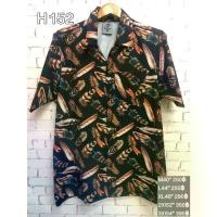 ราคา HunyankaMH เสื้อเชิ้ตผู้ชาย ฮาวาย ลายขนนก น้ำตาล มีถึงอก 56 สินค้าขายดี (1734437397539817322)