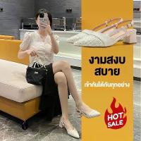 ราคา Certified productsประเทศไทย：รองเท้าส้นสูงแฟชั่น รองเท้าส้นสูงหัวแหลม ส้นหนาสวมใส่สบายและลำลอง (1733016515541632326)