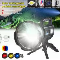 ราคา ชำระเงินสด 【การจัดส่งในประเทศไทย】ไฟฉายแรงสูง ไฟฉาย XHP50/XHP70 Most Powerful Flashlight พร้อมขาตั้ง การชาร์จพลังงานแสงอาทิตย์ ไฟฉายชาร์จได ไฟฉายเดินป่า ไฟฉายแรงสูง 6 Modes USB LED Torch Searchlight (1