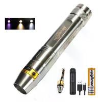 ราคา ไฟฉาย, Haixnfire SV300 5W CREE LED สีขาวสีเหลือง & UV 365nm อัญมณีสีเหลืองอำพันหยกแสงสีดำไฟฉาย LED (1730021953267403566)