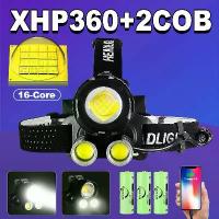 ราคา ไฟหน้า LED, Xhp360, 18650 แบตเตอรี่แบบชาร์จไฟ USB, 2cob, เหมาะสำหรับการตั้งแคมป์กลางแจ้งและตกปลา, ไฟหน้า ไฟฉาย (1730797163868818146)