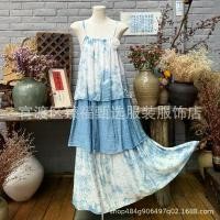 ราคา เดรสสายเดี่ยวเค้กสามชั้น มัดย้อมสีฟ้า สไตล์ชาติพันธุ์ ปลอมสองชิ้น ผูกหลัง เดรสยาวหลายชั้น ดีไซน์มัดย้อมสีฟ้า ศิลปะ (1732409761505904384)