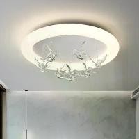 ราคา โคมไฟเพดานกลม, สีขาว, ไฟห้องนอน, ไฟกลางห้องสร้างสรรค์, ศิลปะ Deco, ไฟ LED, เหมาะสำหรับห้องนั่งเล่น, โคมระย้าห้องนั่งเล่น, ติดตั้งโคมไฟเพดาน (1731851045564418552)