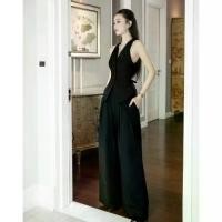 ราคา French Korea ชุดSetกางเกงขายาวเอวจีบเว้าใส่ทำงาน สีดำ ดีไซน์หรูทันสมัย Stylista เสื้อกั๊กแขนกุด+กางเกงขากว้าง (1734155071828362919)