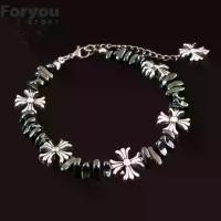 ราคา 【คนไทยแนะนำ!】 Chrome Hearts สร้อยข้อมือโครมฮาร์ท Korea Style สร้อยข้อมือลูกปัดเกาหลี งานมุกสะท้อนแสง (1733304387540256135)