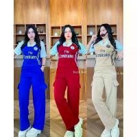ราคา ขายดีประจำเดือนนี้ JZ ชุดผ้ามูนเวฟ เสื้อครอปแขนสั้นแต่งแถบข้าง สกีนลาย Emirates + กางเกงขายาวคาโก้ กระเป๋า 4 จุด (ลายฮิตสุดๆ) (1733983140250289513)