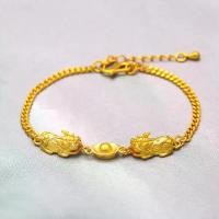 ราคา กำไลข้อมือทองคำปลอมชุบทองคำ Pixiu Pi Chu Yuanbao กำไลข้อมือ Pixiu ดึงดูดโชคลาภ กำไลข้อมือรักษาสี (1733899792526116220)