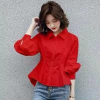 ราคา เสื้อเชิ้ตแขนยาวผู้หญิง แฟชั่นสวยๆ เทรนด์ สีแดง เรียบง่าย สไตล์เกาหลี ออฟฟิศ พลัสไซส์ (1734120527332279385)