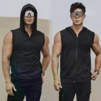 ราคา 2026 Ice Silk Quick-Dry Half-Zip/Full-Zip Hooded Slim Fit Sports Vest for Running and Fitness, Highlights Muscle Mass (1734372816569861459)