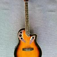 ราคา กีต้าร์โปร่งไฟฟ้าหลังเต่า THUNDER EQ แถมฟรีกระเป๋า สายแจ็ค รับประกันเสียงดี acoustic guitar (1734403017008056216)