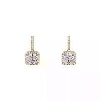 ราคา Silver Needle Yellow Sugar Cube Zircon Earrings New Niche Sweet Light Luxury High-end Earrings Simple Versatile Earrings for Women (1733927772003140649)
