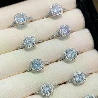 ราคา 2026 Silver-Plated Copper Small Sugar Cube Ring for Women, Light Luxury High-End Sense Plain Band Ring, Niche Design Tail Ring with Rhinestones for Index Finger (1734258692016800790)