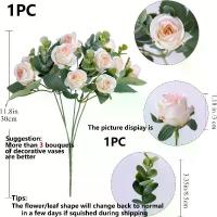 ราคา ดอกไม้ประดิษฐ์ ช่อกุหลาบ สีขาว ใบยูคาลิปตัส และช่อดอกโบตั๋น สี: ขาว เหมาะสำหรับงานแต่งงานและโต๊ะอาหาร ตกแต่งบ้าน แจกัน (1732171891247122378)