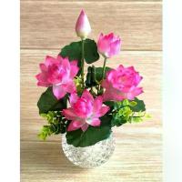 ราคา 1 แจกัน แจกันดอกบัวบูชาพระ ดอกบัว แจกันดอกบัว แจกันดอกบัวปลอม แจกันดอกไม้ ดอกบัวประดิษฐ์ กระถางดอกบัวเบญจพร สูง 9 นิ้ว artificial lotus flower (1734288389391877392)