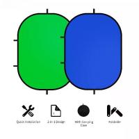 ราคา Certified ProductsGreen Screen Backdrop for Photography 2-in-1 Green Blue Collapsible Background Panel with Carry Bag Video greenscreen (1732799217086596385)