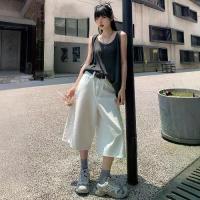 ราคา กางเกงยีนส์ขาตรงสีขาวสำหรับผู้หญิงขายร้อนในสต็อกพลัสไซส์เอวสูงสไตล์เกาหลีใหม่กางเกงขากว้างลำลองพาดขายาว2025 กระโปรง นักเรียน ทรงเเคบ กางเกงยีนส์ ทรงขากระบอก mini pockets jeans mo (1731328935730055012)