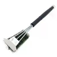 ราคา Three-Head Stainless Steel BBQ Brush with Scraper Wire Brush BBQ Cleaning Brush BBQ Tools (1733249476724360674)