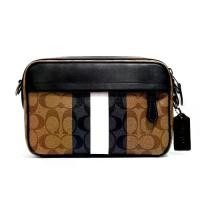 ราคา กระเป๋าสะพายข้างผู้ชาย COACH 5573 GRAHAM CROSSBODY IN BLOCKED SIGNATURE CANVAS WITH VARSITY STRIPE (QBTAM) (1733780949789017915)