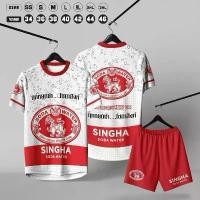 ราคา SODA SINGHA (Singha Soda) Microfiber Men'S Casual Suit Summer Short-Sleeved T-Shirt + Shorts 2-Piece Set (1733685566680040533)