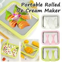 ราคา Tray Portable Rolled Ice Cream Maker Frozen Dessert Maker Non-electric Fry Ice Cream Home Use Food Grade Spatulas Homemade Ice Cream Pan Family Fun (1733481987205727244)